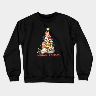 Meowy Catmas - Funny Christmas Cat Crewneck Sweatshirt